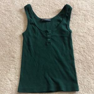 Dark Green Brandy Melville Button Tank